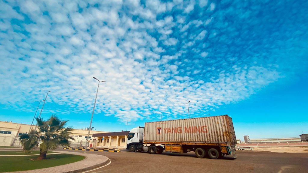 brown intermodal container